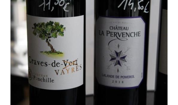 6 div flessen à 75cl rode wijn wo Chateau la Pervenche 2018
